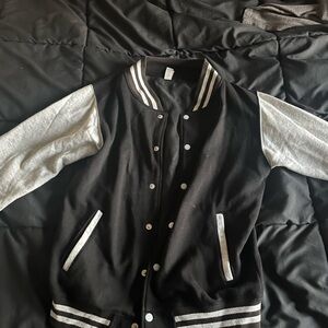 Letterman Jacket Black/Heather Gray